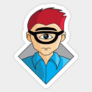 Red Haired Cyclops Sticker